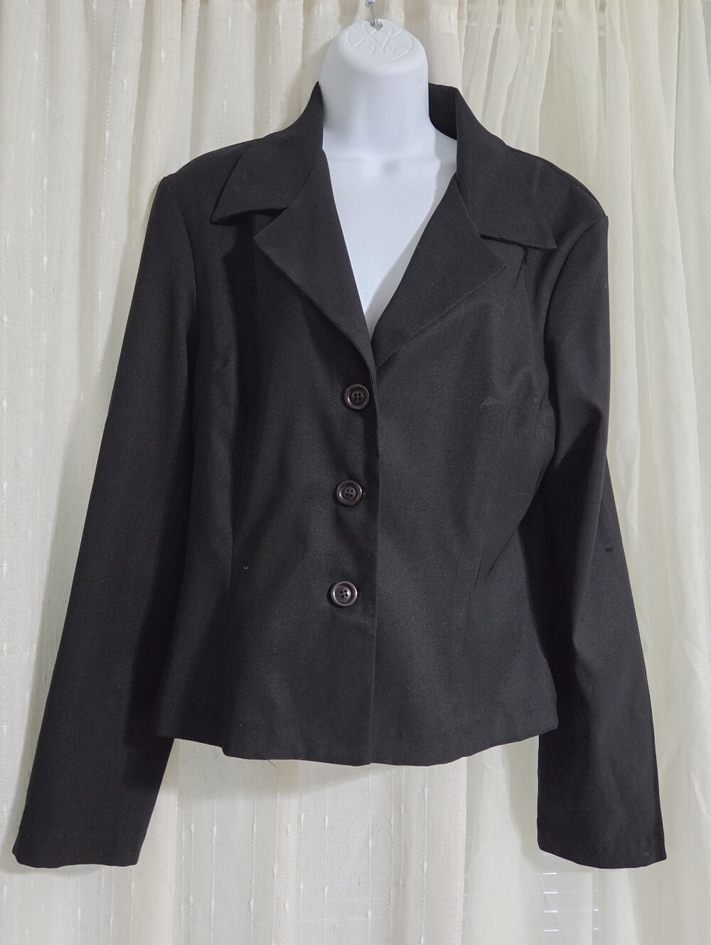 Rampage Black Women's Tailored Blazer with Notch Collar
